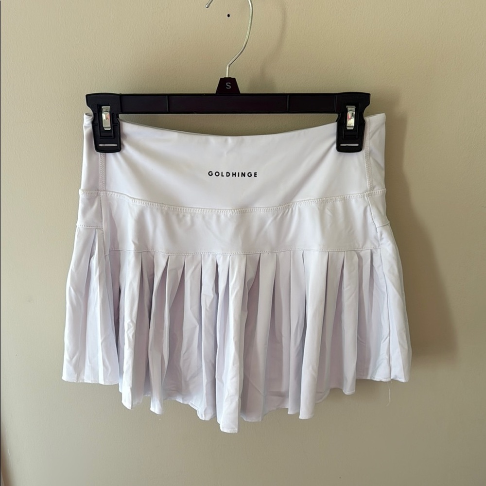 Gold Hinge Pleated Tennis Skirt